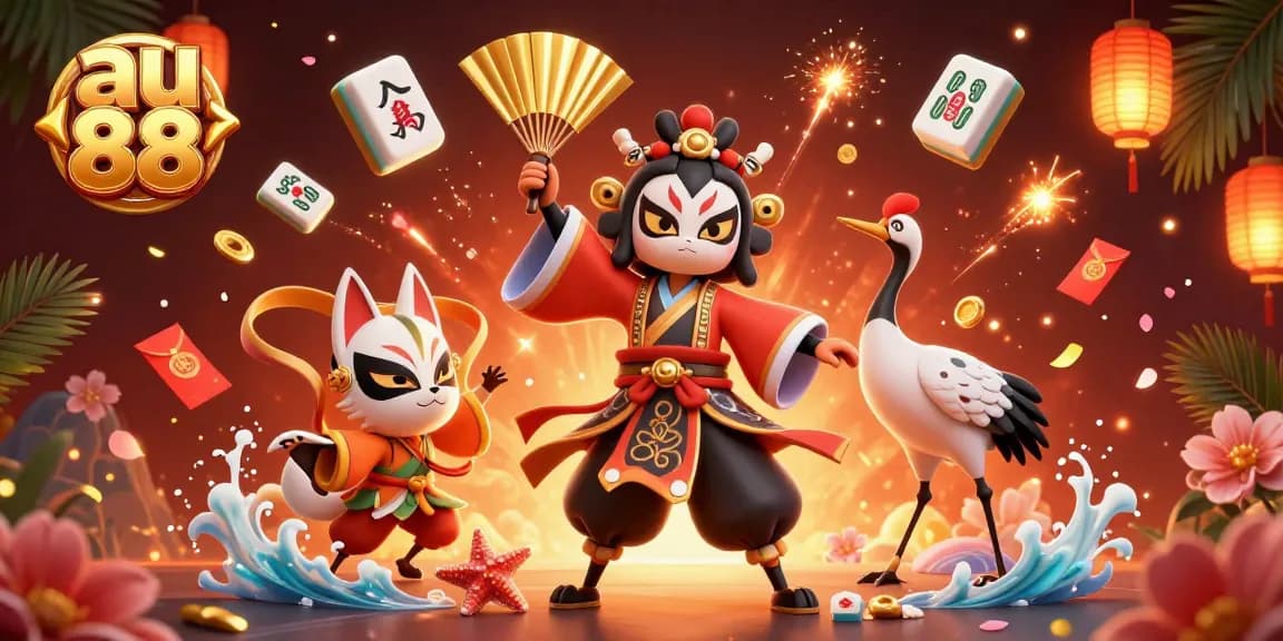 Bet on big wins with au 88, featuring dynamic casino characters amidst vibrant game elements.