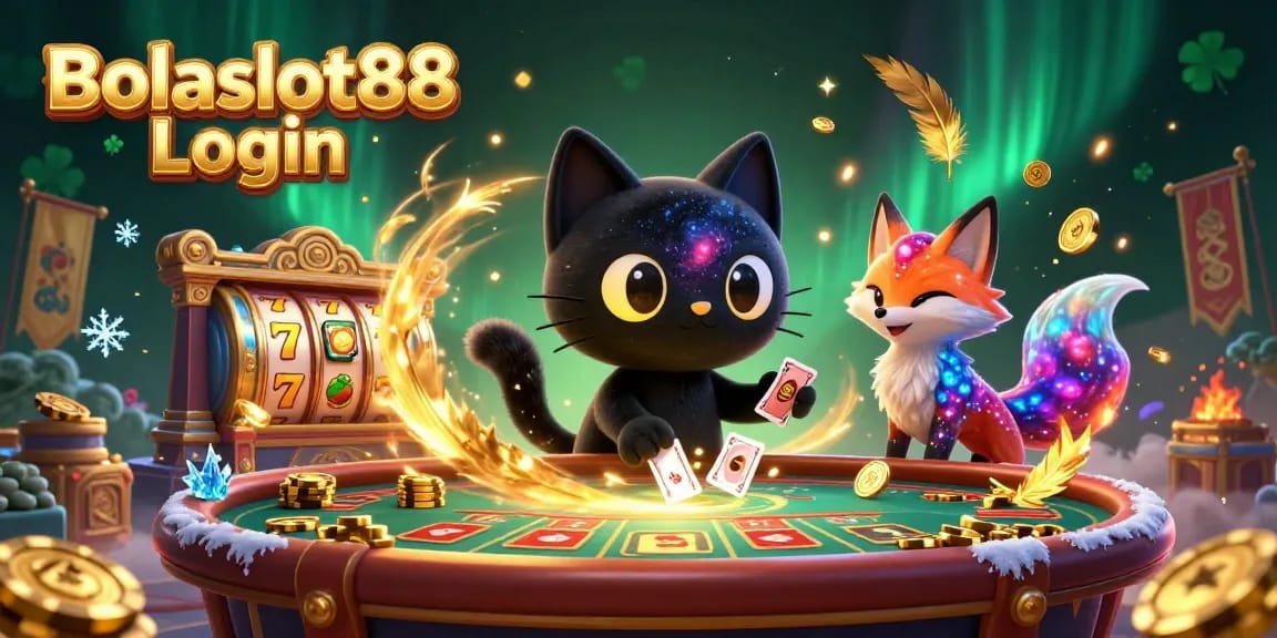 Bolaslot88 Login showcases a cosmic casino scene with vibrant characters and dazzling game elements.
