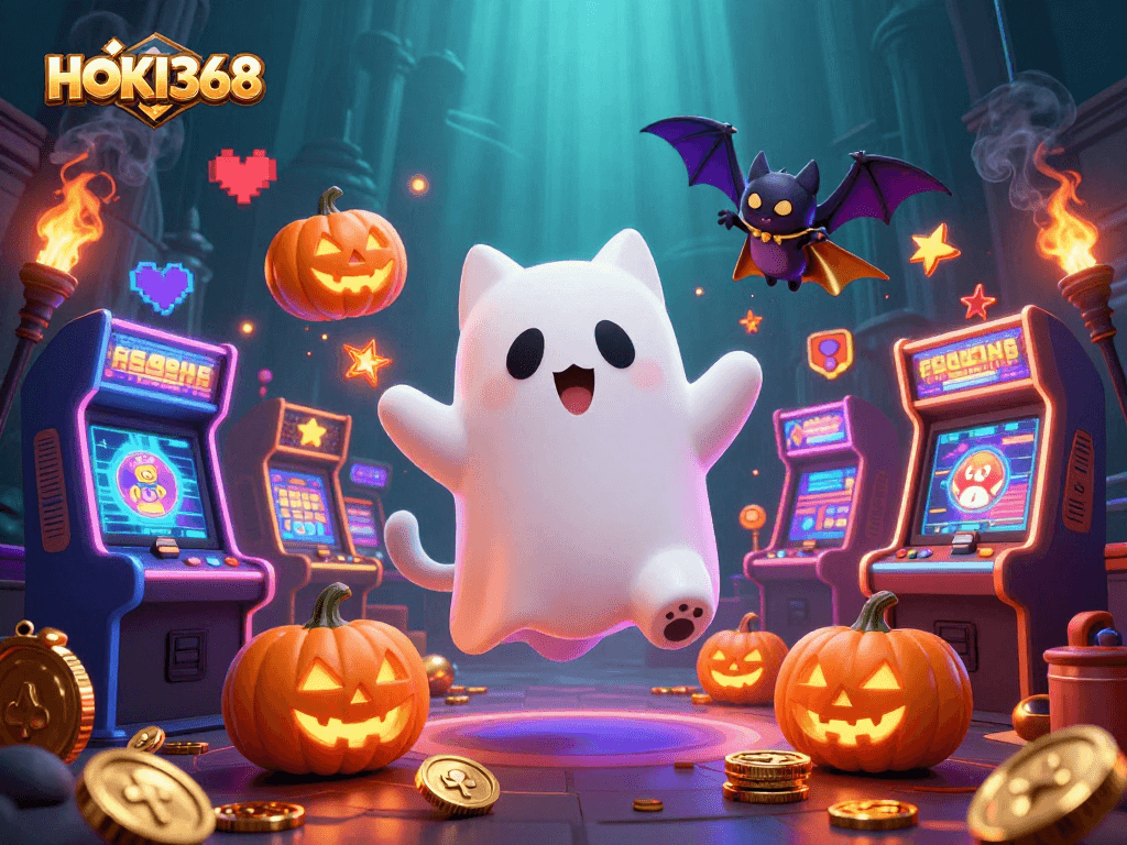 Experience the thrilling world of HOKI368 with vibrant casino action in an ultra-detailed 3D illustration.