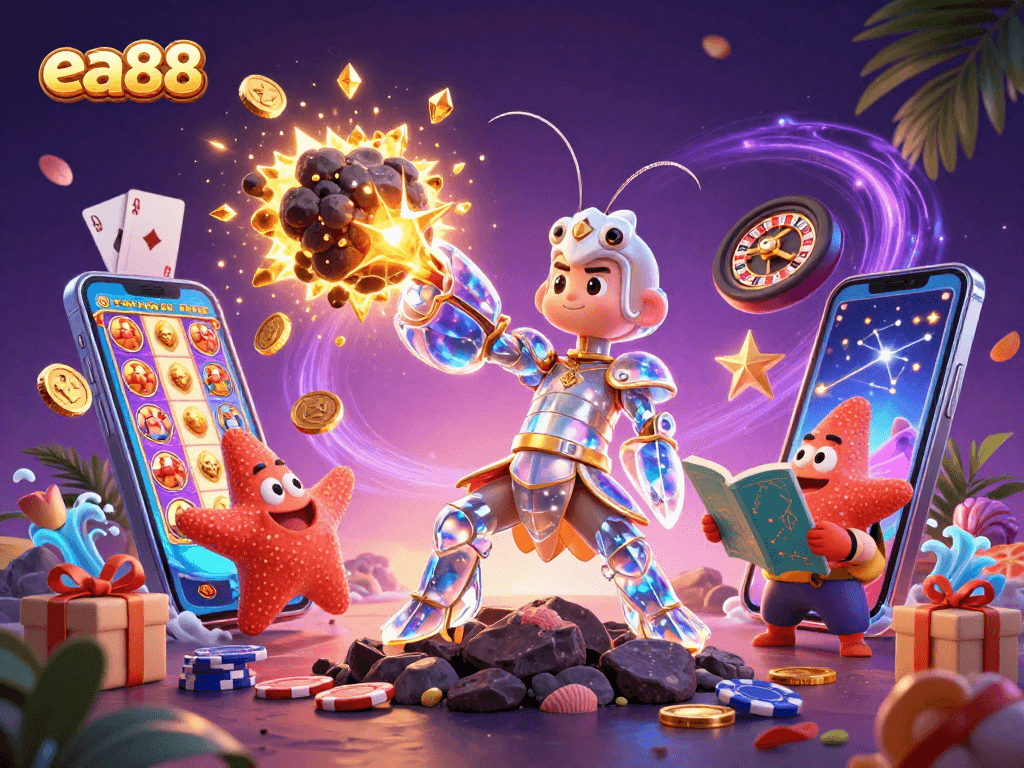 Engage with exciting slots and casino games at ea88, featuring a galactic theme with stunning 3D visuals.