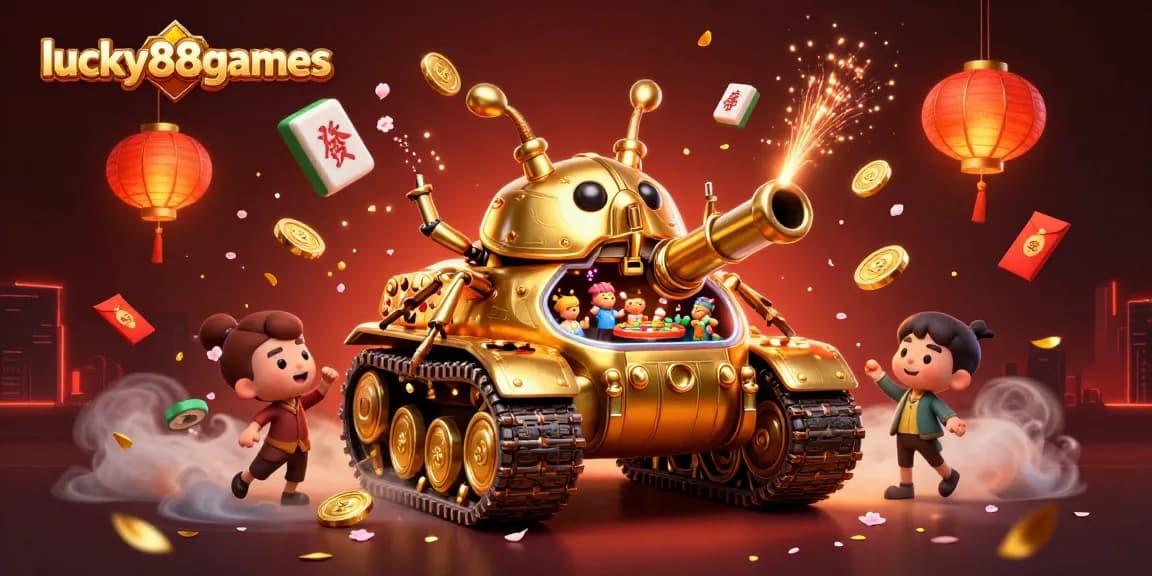 Experience the thrilling energy of lucky88games, featuring a vibrant 3D casino scene with gold elements and dynamic gameplay visuals.