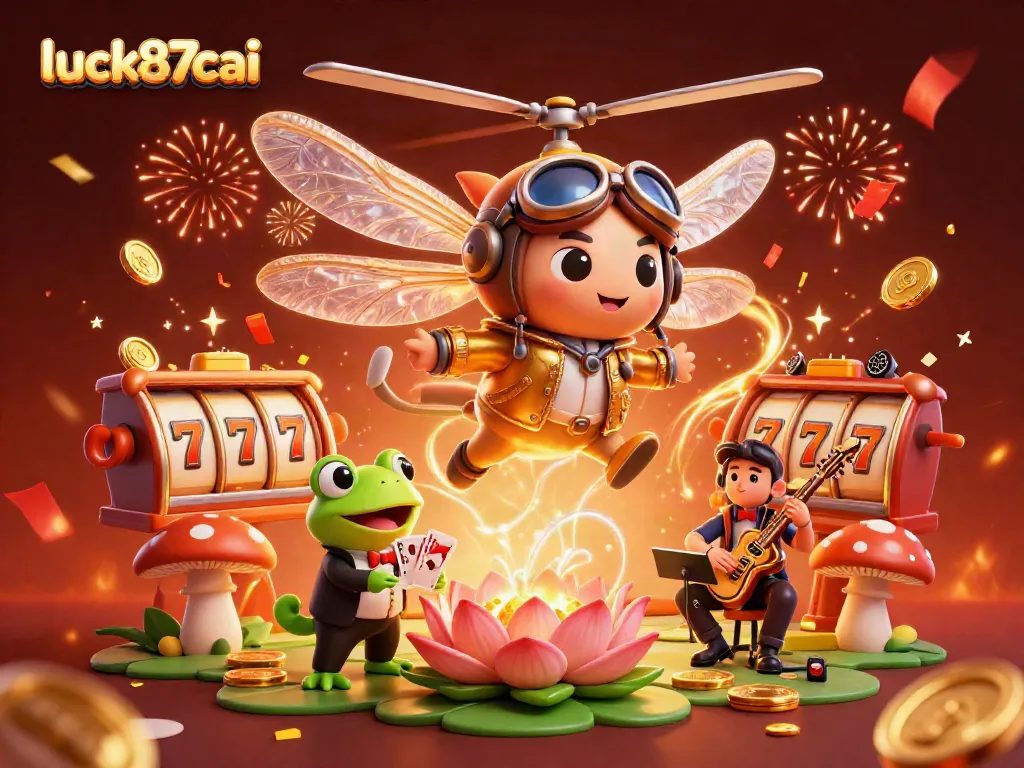 Experience luck87cai's vibrant casino scene with enchanting characters and dynamic game elements.