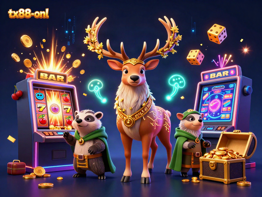 Experience the excitement of tx88-onl with a druid stag and dynamic casino elements exploding with jackpots.