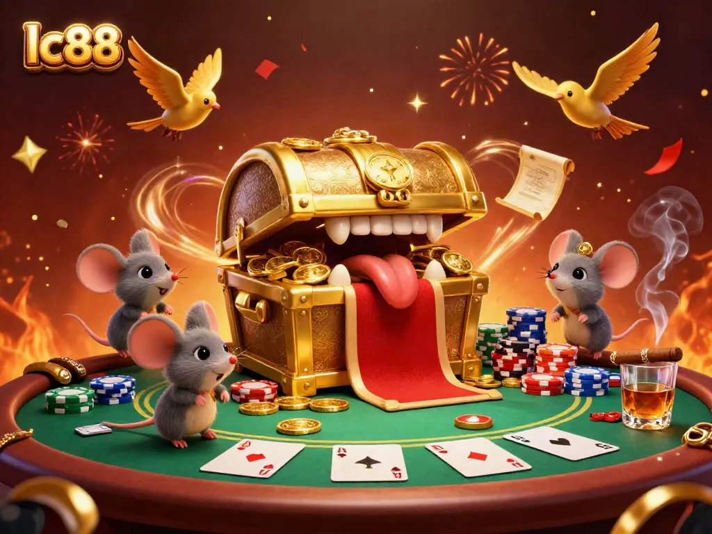 Experience the thrill of lc88 with a vibrant casino scene showcasing animated characters and poker elements.