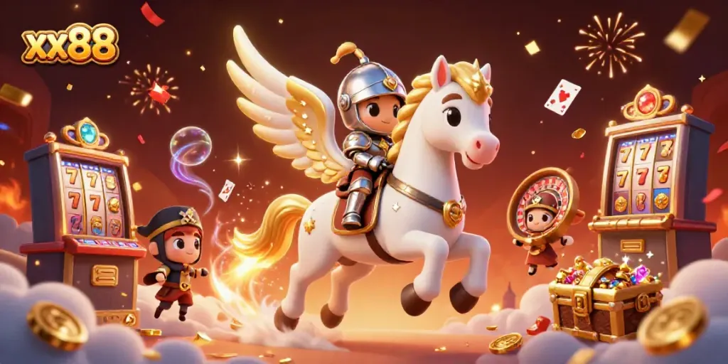 Experience the thrill of winning at xx88 with vibrant game elements and captivating characters in this dynamic scene.