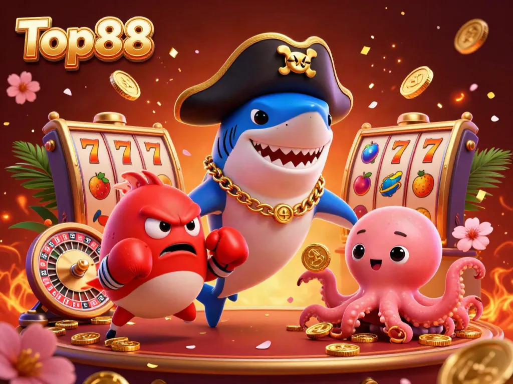 Engage in exciting casino action with Top88 featuring dynamic characters and rich gaming elements.