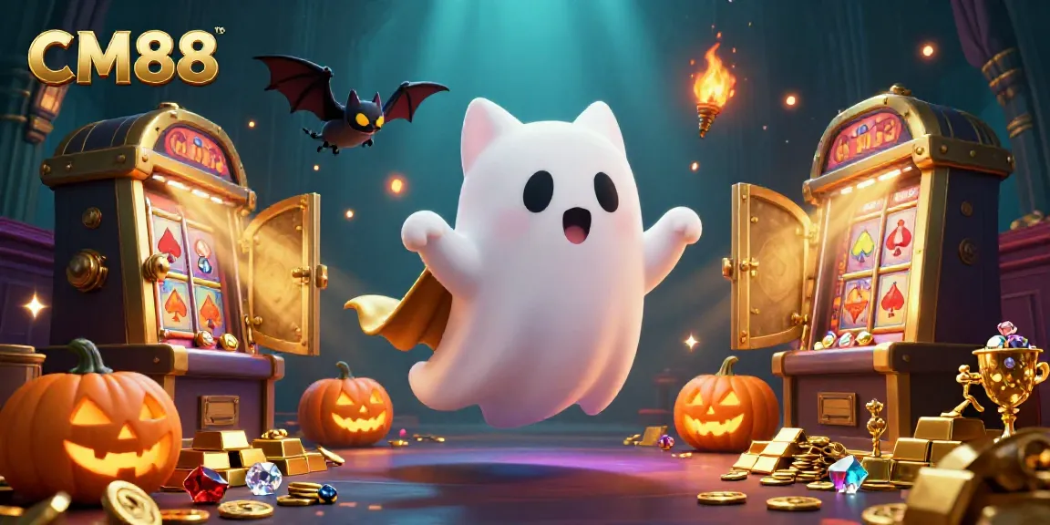 Engage with CM88’s haunted casino adventure featuring a ghost cat and golden treasures.