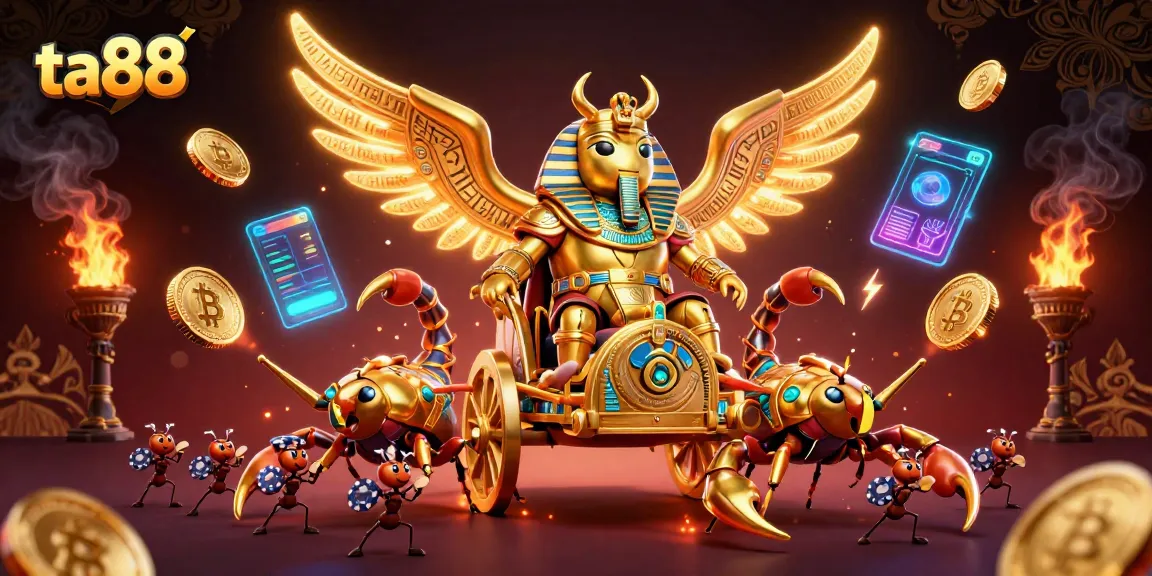 Experience thrilling betting with ta88 in a dynamic casino illustration featuring stunning characters and game elements.