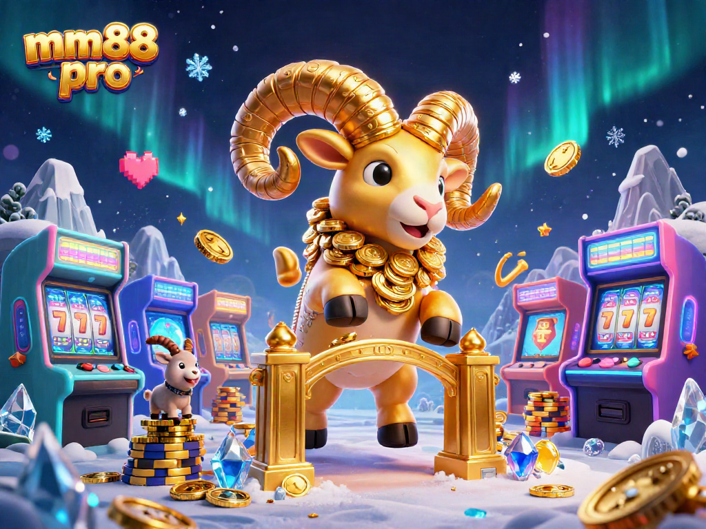 Engage with mm88 pro's thrilling casino world featuring an immersive 3D golden ram and captivating gaming elements.