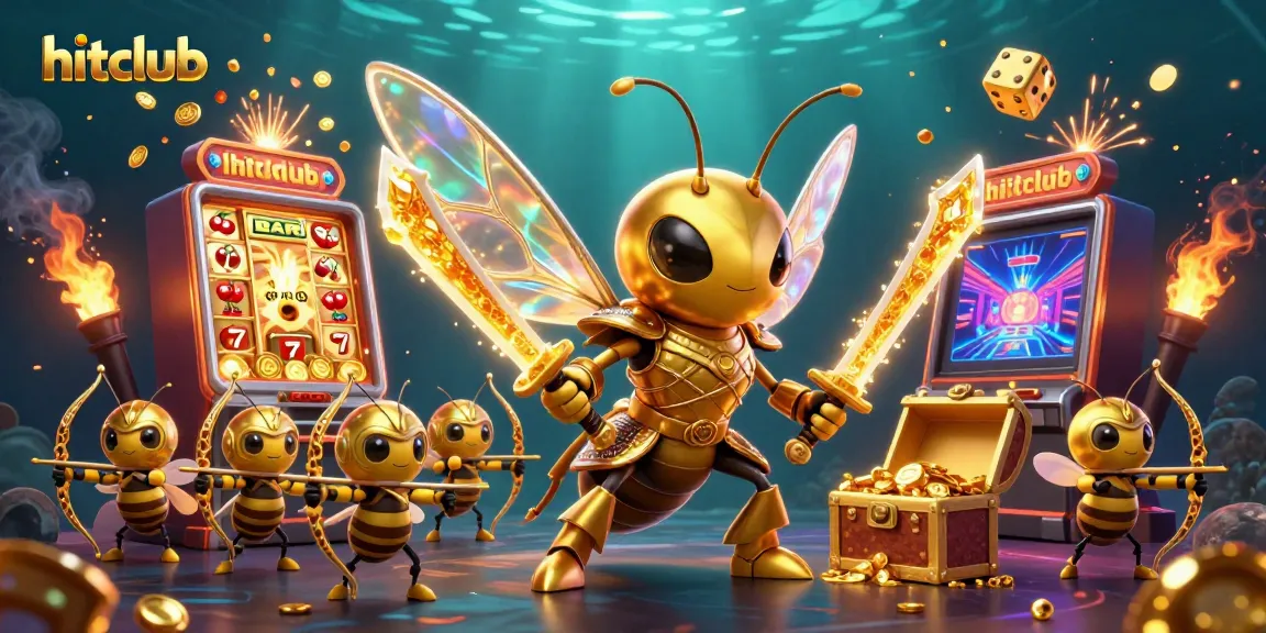 Experience the hitclub jackpot with golden hornets and lively casino elements.