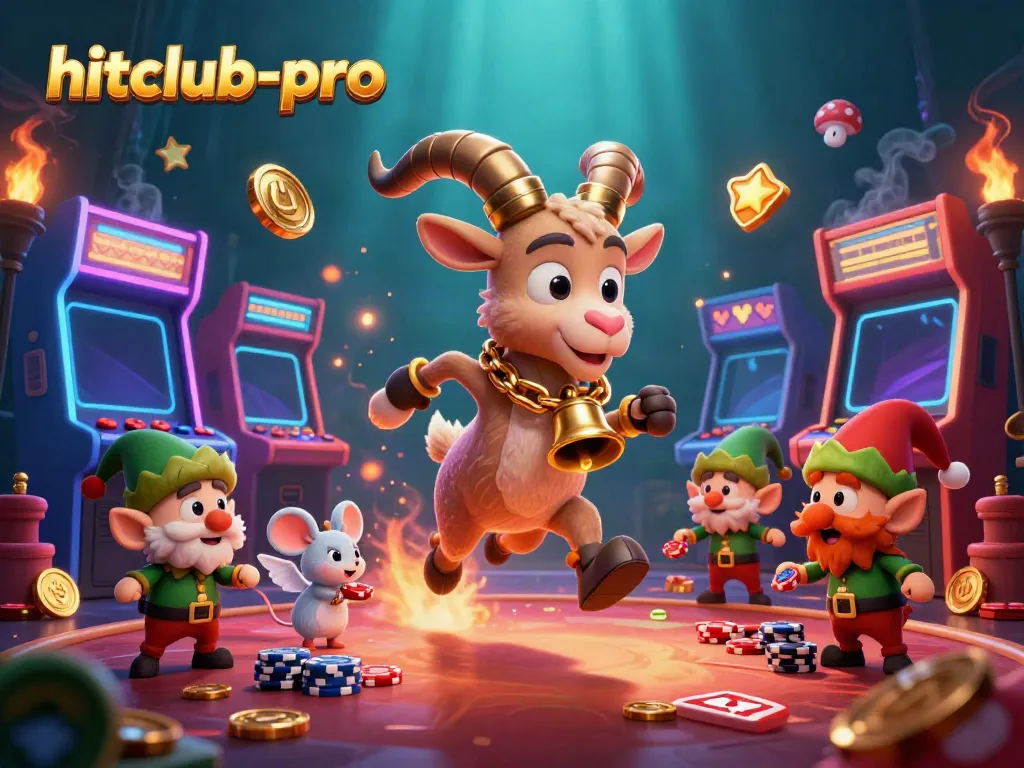 Experience the thrill of hitclub-pro's festive casino with unique characters and vibrant game elements.