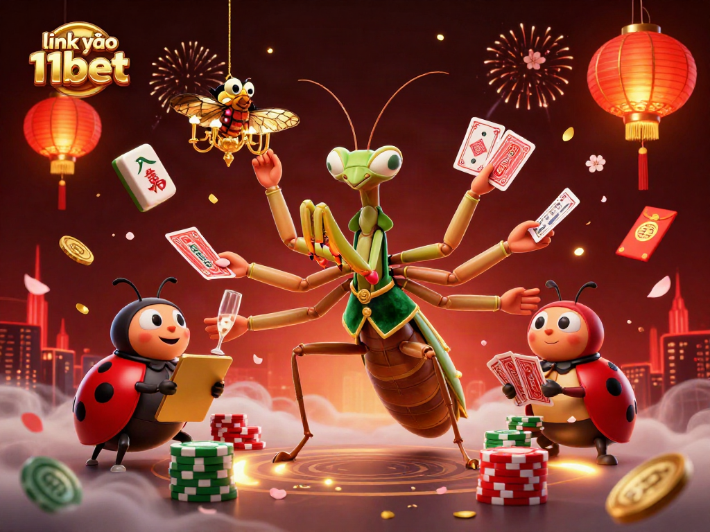Engage in vibrant casino action with link vào 11bet featuring a giant praying mantis and ladybug boss.