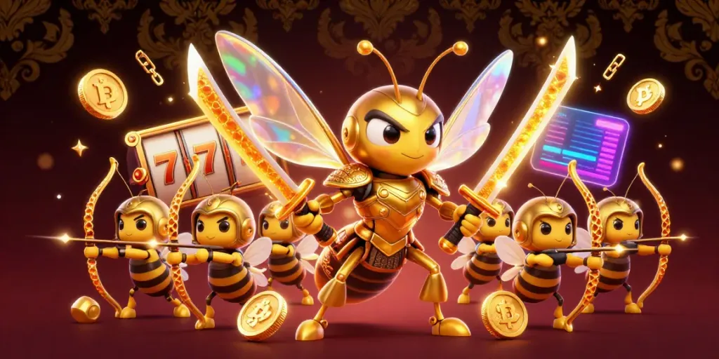 Experience the thrill of ta88 with golden hornet samurai and vibrant slot reels in a dazzling atmosphere.