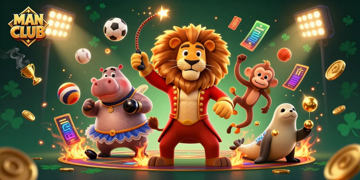 Engaging "MAN CLUB" casino illustration showcasing vibrant characters and dynamic gaming elements for players.
