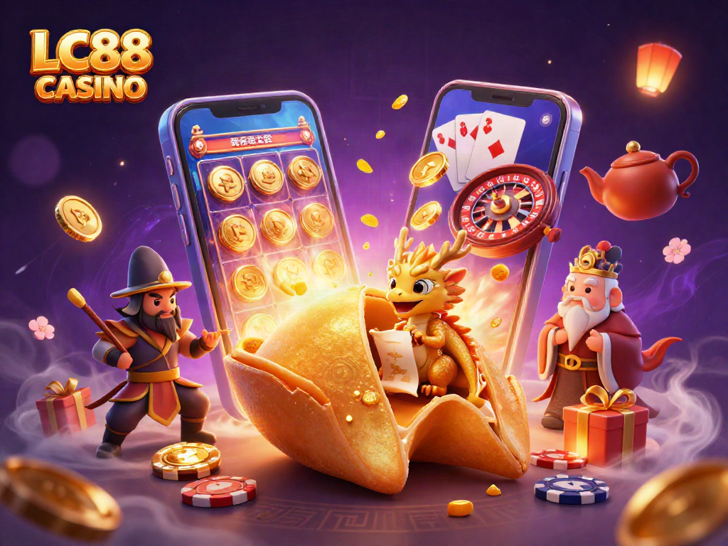 Engage with LC88 CASINO's vibrant 3D scene featuring characters and immersive gaming elements.