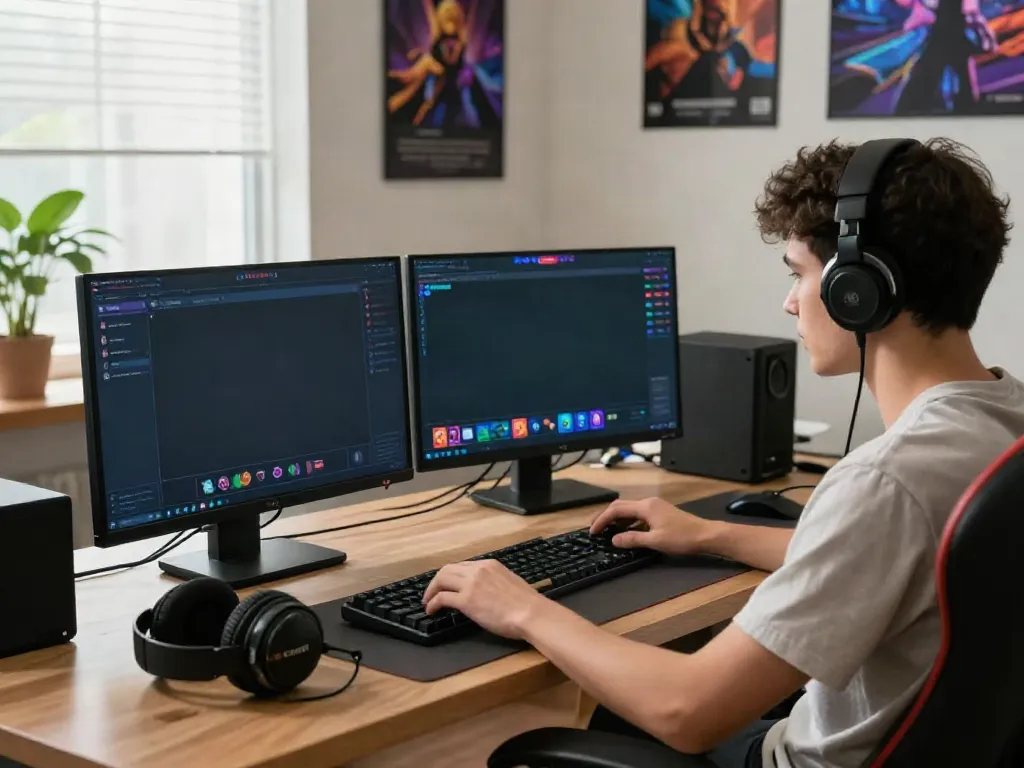 Player enjoying a thrilling slot88 gaming experience in a modern home office
