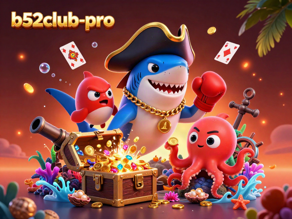 Engage in thrilling gaming with b52club-pro in this vibrant underwater casino scene.