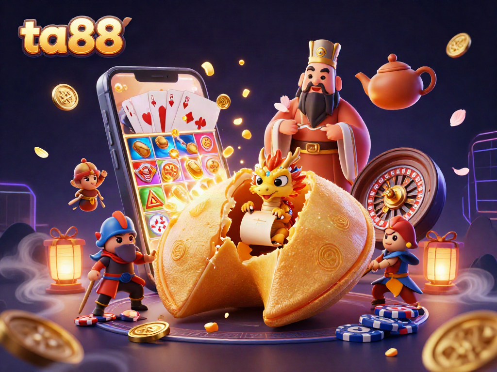 Enjoy exhilarating moments with ta88 in a vibrant, animated 3D casino scene filled with excitement.