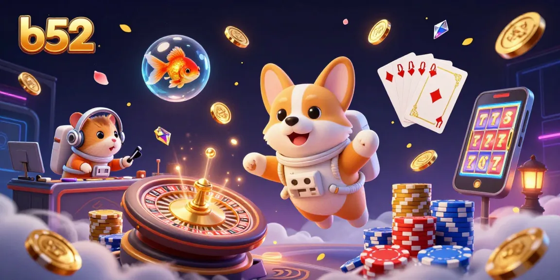 Spin the b52 slots with a playful astronaut corgi in a space casino